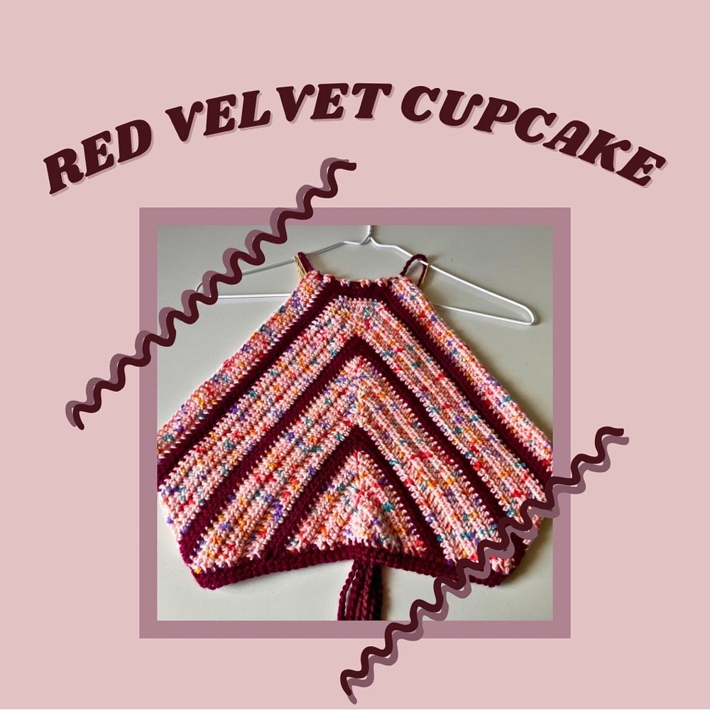 Red Velvet Cupcake Crochet Halter Top